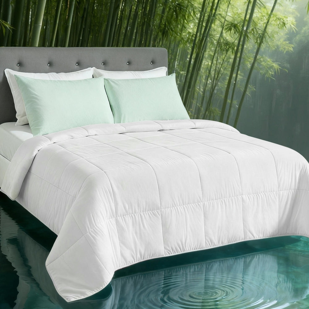 Giselle Bedding 200GSM Bamboo Quilt Summer Quilts All Season Doona Duvet Lightweight Super King